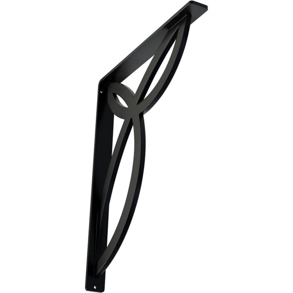 Ekena Millwork Versailles Wrought Iron Bracket, (Single center brace), Powder Coated Black 1 1/2"W x 12"D x 15"H BKTM01X12X15SVE - main